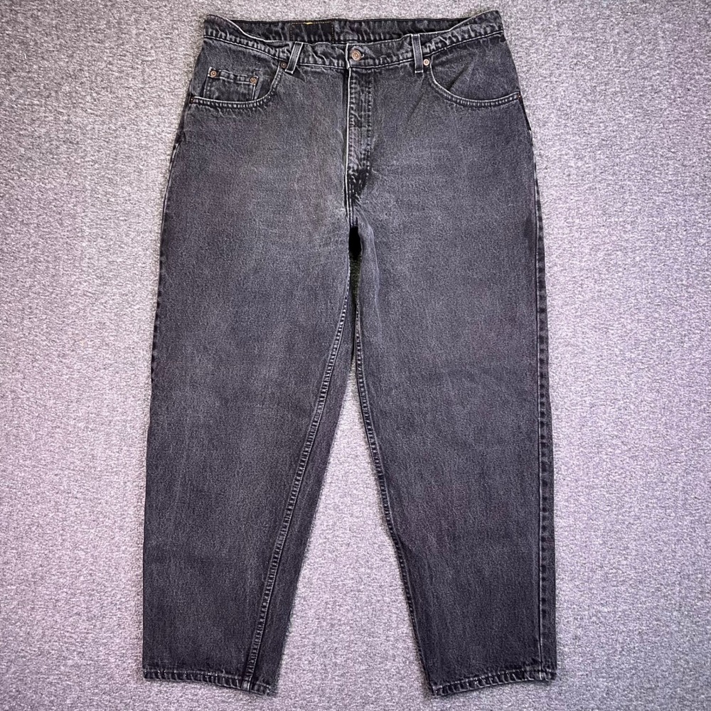 VTG 90s Levis 560 Jeans Men 40x30 Black Loose Fit Tapered Red Tab USA Made Retro